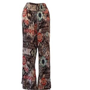 High-Waisted Bold Flared Wide-Leg Boho Chic Pants – Size Medium